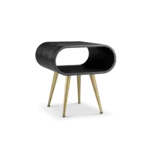 image of Jual Furnishings Auckland Lamp Table Black and Brass