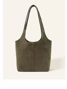 Image of Accessorize Suede Shoulder Bag, Green, Women
