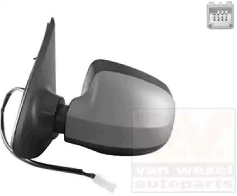 Image of VAN WEZEL 1507807 Wing mirror * HAGUS * Left, Heatable, primed Outside Mirror (50)