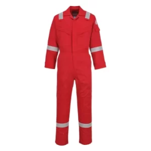 image of Biz Flame Mens Flame Resistant Super Lightweight Antistatic Coverall Red Small 32"