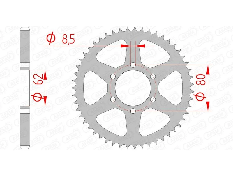 Image of AFAM Steel Standard Rear Sprocket 12208 - 428