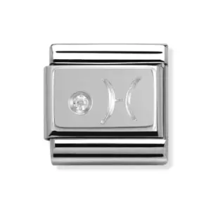 image of Nomination Classic Silver & CZ Pisces Charm