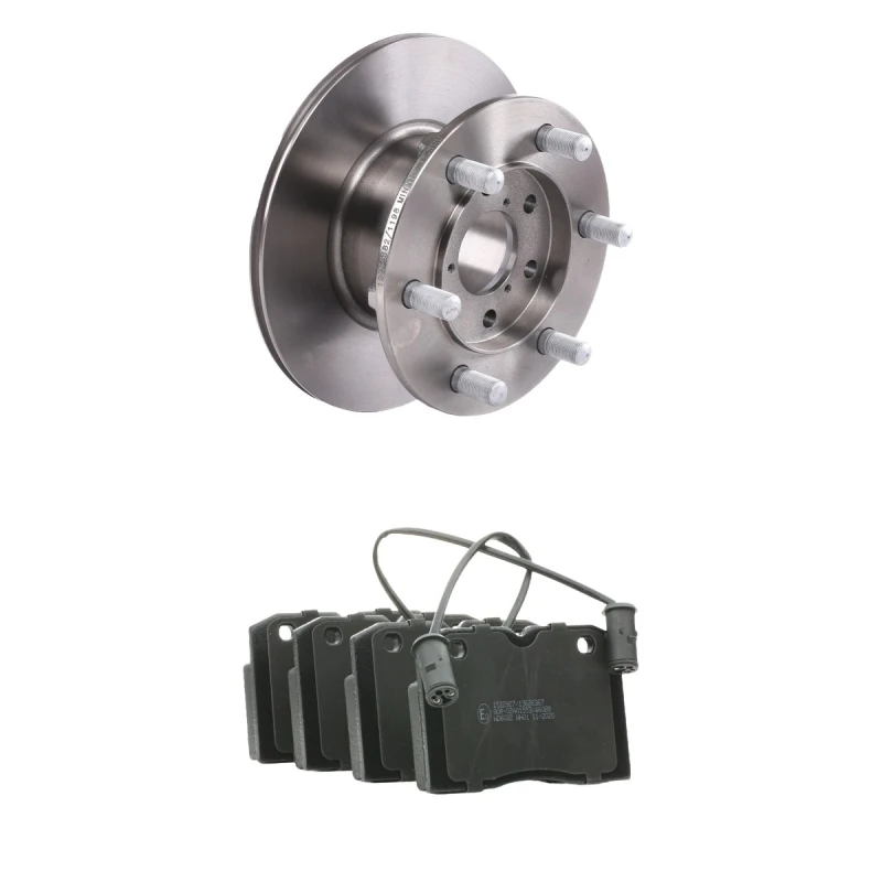 Image of RIDEX 3405B2562 Brake disc and pads set Front Axle, Brake Disc Type: Solid, with integrated wear sensor Brake Set,disc brakes (3405)