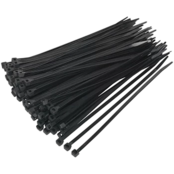 Image of Sealey Black Cable Ties 200mm 4.8mm