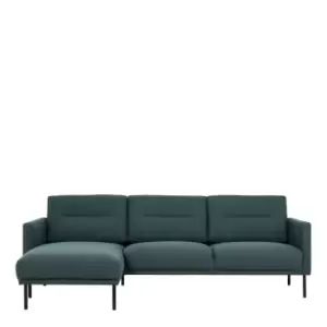 image of Larvik Chaise Longue Sofa Left Hand Dark Green Black Legs