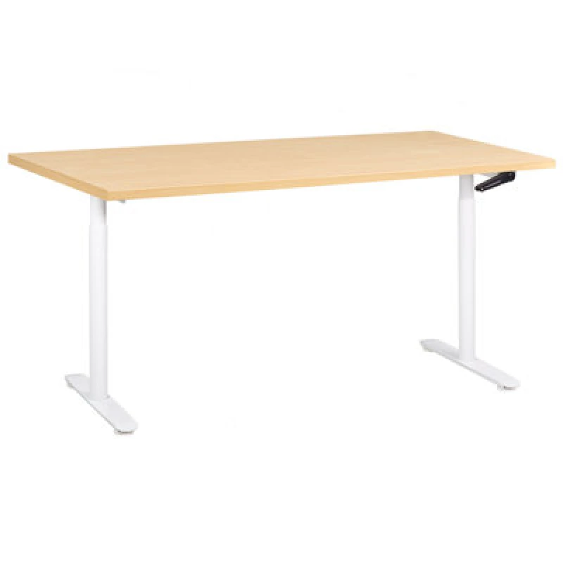 Image of Beliani Manual Adjustable Standing Desk Destinas Light Brown/ White 160 Cm 72 Cm