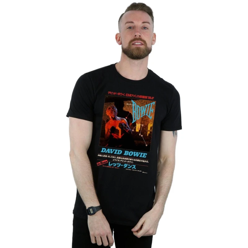 Image of David Bowie David Bowie Men Asian Poster T-Shirt in Black Size: Small Black S Male 5057972377031