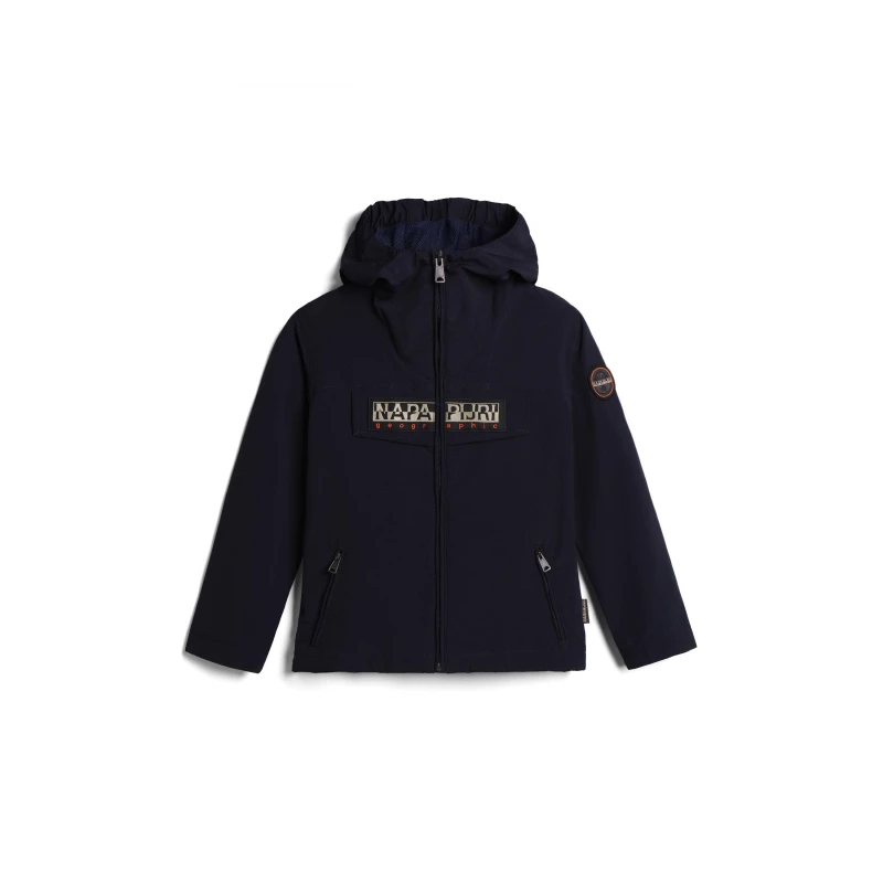 Image of Napapijri Kids Rainforest Water Resistant Long Sleeve Rain Anorak Blue Marine 176 male 10Y