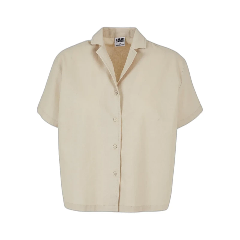 Image of Urban Classics Shirt mixed linen large sizes woman Urban Classics Beige Female 4XL