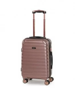 Image of Rock Luggage Chicago Carry-On 8 Wheel Rose Pink Suitcase