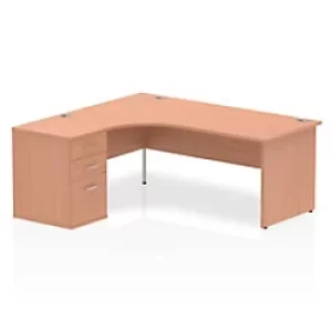 Image of Impulse 1800 Left Hand Panel End Workstation 600 Pedestal Bundle Beech
