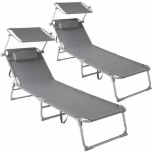 image of 2 Chloe Sun Loungers - grey - grey