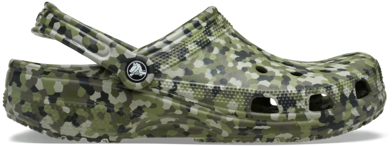 Image of Crocs Unisex Classic Confetti Clogs Army Green / Multi W7/M6