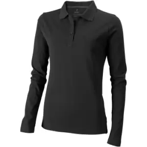 Image of Elevate Oakville Long Sleeve Ladies Polo Shirt (M) (Anthracite)