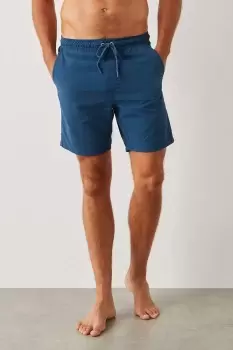 Image of Mens Steel Blue Plain Crinkle Swim Short