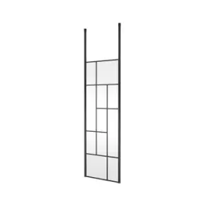Image of Abstract Frame Wetroom Screen with Ceiling Posts 700mm Wide - 8mm Glass - Hudson Reed