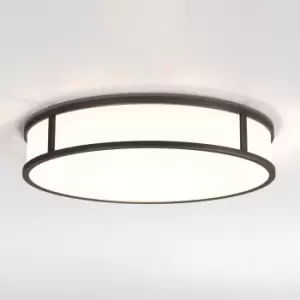 image of Mashiko LED 40cm Round Bathroom Flush Ceiling Light Bronze IP44