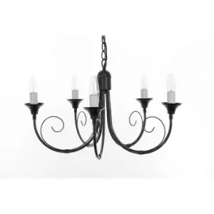 image of Classica pendant lamp Black 5 bulbs 39.5cm