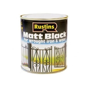 image of Rustins Matt Black Paint Quick Drying 1 Litre