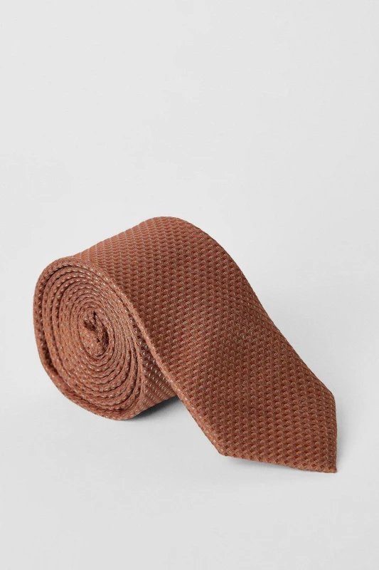 Image of Burton Mens Rust Textured Tie Rust One Size Male BBB05834