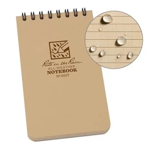 image of Rite In The Rain Universal Notebook Top Spiral Bound 3 x 5" Tan