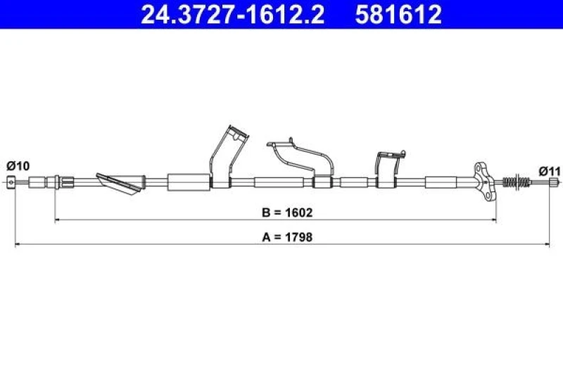 Image of Handbrake cable ATE 24.3727-1612.2