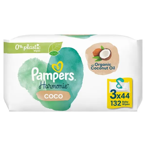 Image of Pampers Harmonie Coco 3x44 Baby Wipes