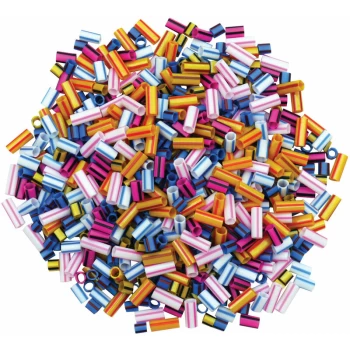 image of Artstraws - Striped Straw Beads, Assorted Colours & Sizes (approx 1000)