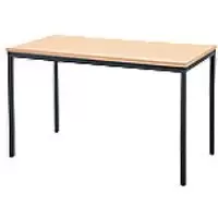 Image of Niceday Rectangular Table with Beech Coloured MFC & Aluminium Top and Black Frame 1200 x 600 x 750 mm