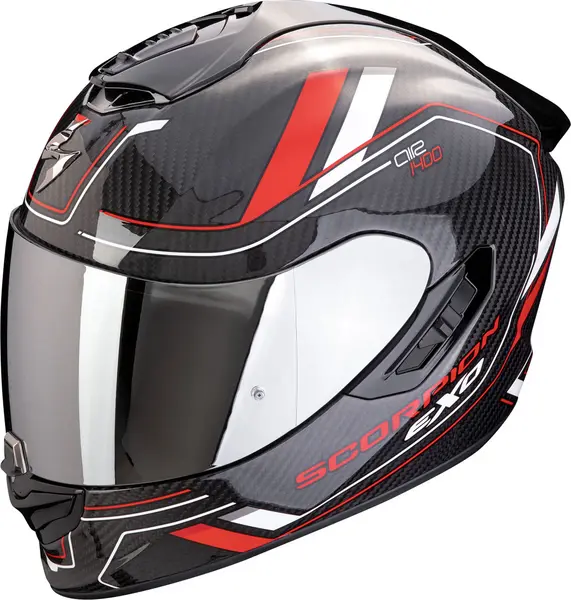 Image of Scorpion EXO-1400 Evo II Carbon Air Mirage Black Red White Full Face Helmet L