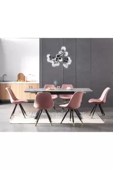 image of 'Sofia Blaze' LUX Dining Set with a Table & Chairs Set of 6