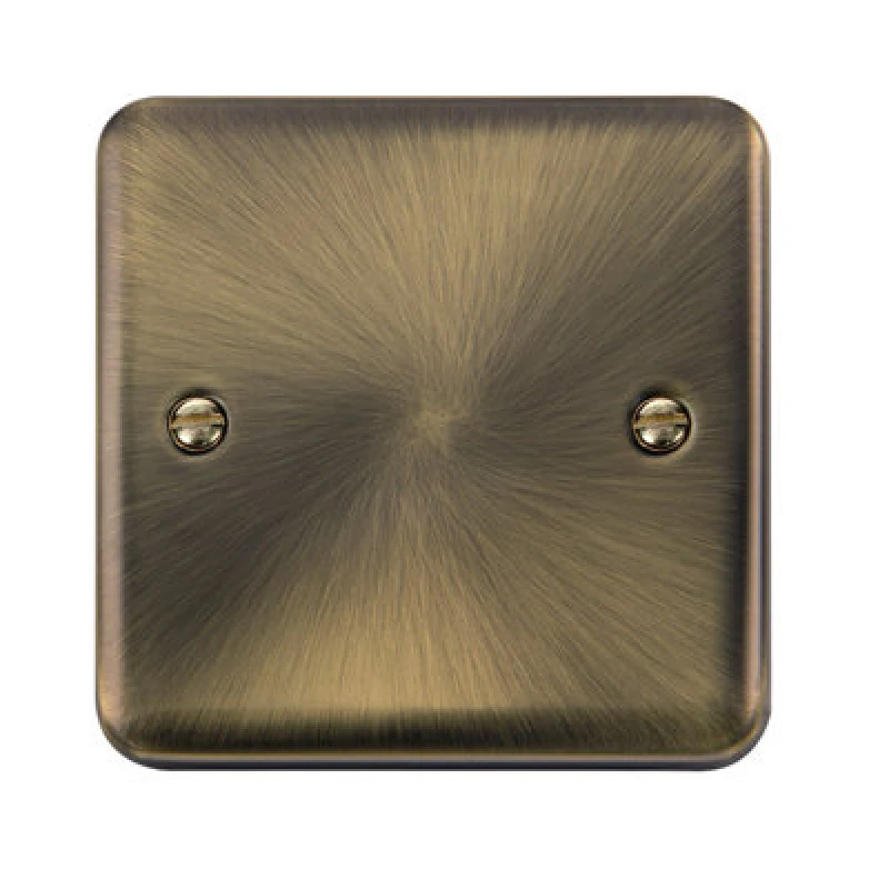Image of SE Home Curved Antique Brass 1 Gang Blank Plate Gold
