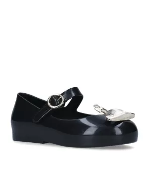 Image of Mini Melissa Toddlers Mini VW Sweet Love Ballet Flats - Black Orb - UK 10 Toddler