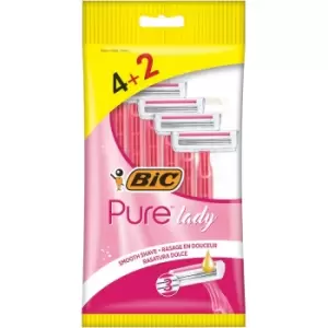 Bic Pure Lady Disposable Razors 6 pcs