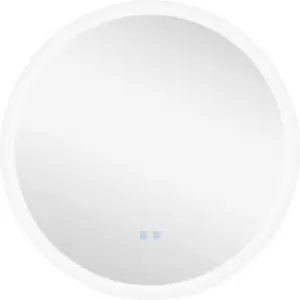 Image of kleankin Illuminated Bathroom Mirror with LED Lights, 3 Colours, Defogging Film - Silver