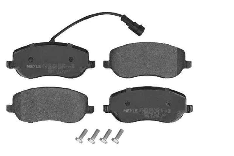 Image of MEYLE 025 242 9419/W Brake pad set Front Axle, with integrated wear sensor, Original Quality, with anti-squeak plate Brake Pad Set,disc brake (402)