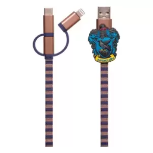Image of Harry Potter Retractable Hogwarts Scarf Cable 3in1 Ravenclaw