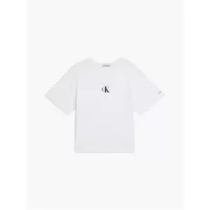 Image of Calvin Klein Jeans Ck Logo Boxy T-Shirt - White