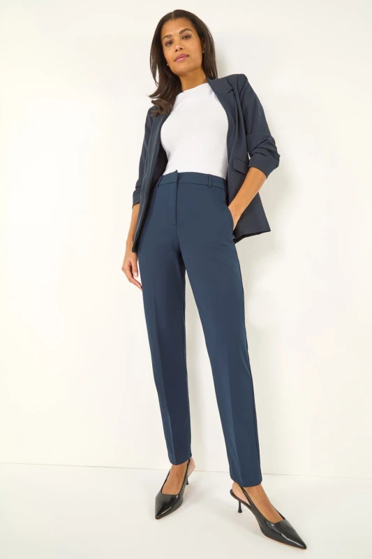 Image of Roman Long Straight Leg Stretch Trouser Navy