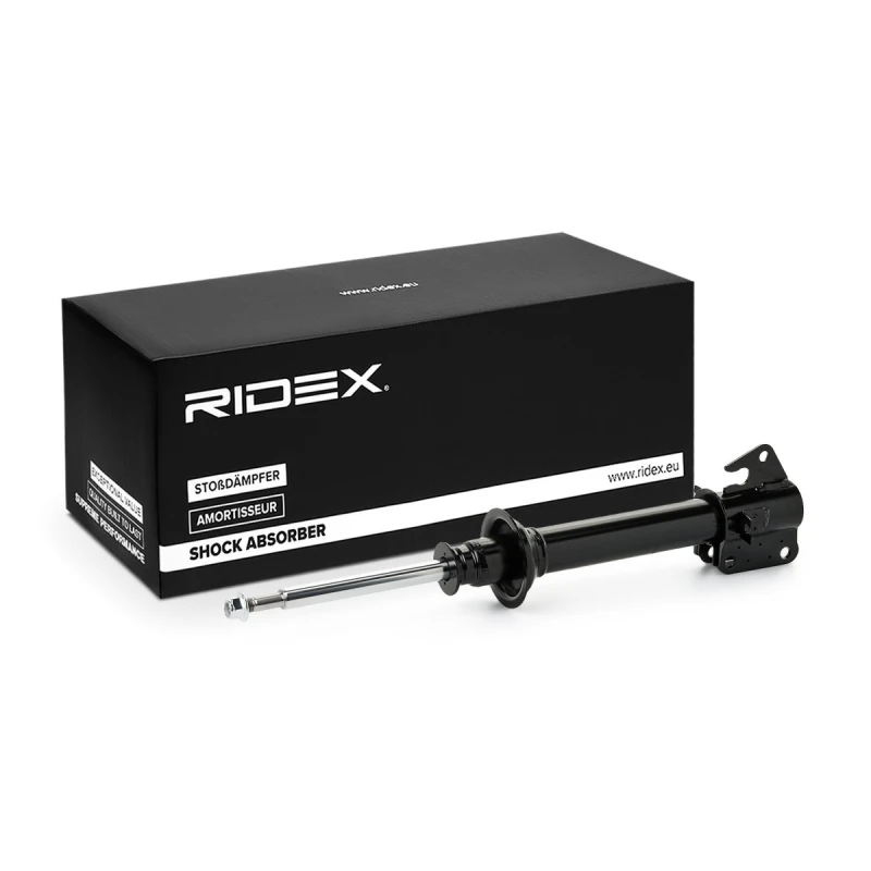 Image of RIDEX 854S0997 Shock absorber Front Axle, Gas Pressure, Twin-Tube, Suspension Strut, Bottom Clamp Shock Absorber (854)
