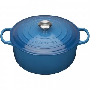 Le Creuset Signature Cast Iron Round Casserole Dish - 20cm - Marseille Blue