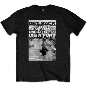 Image of The Beatles - Rooftop Shot Unisex Large T-Shirt - Black
