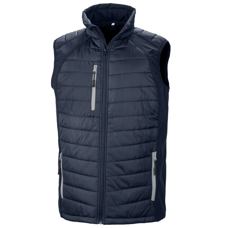 Image of Result Result Men Compass Softshell Padded Gilet in Dark Navy Size: X-Small Dark Navy XS Male 5063527928429