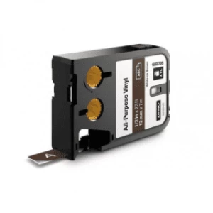 Image of Dymo 1868786 White on Brown Label Tape 12mm x 7m
