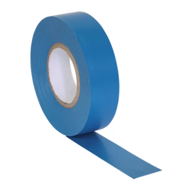 image of Genuine SEALEY ITBLU10 PVC Insulating Tape 19mm x 20mtr Blue Pack of 10