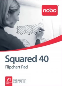 image of Nobo A1 40 Sheet Squared Flipchart Pad PK5