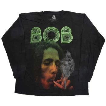 Image of Bob Marley - Smoke Gradient Unisex Large T-Shirt - Black