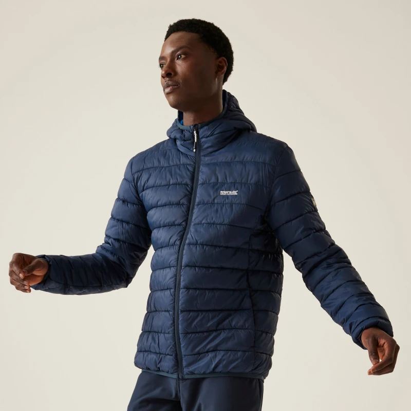 Image of Regatta Regatta Men Hooded Marizion Padded Jacket in Mid Blue Size: large Mid Blue L Male 5063019740492