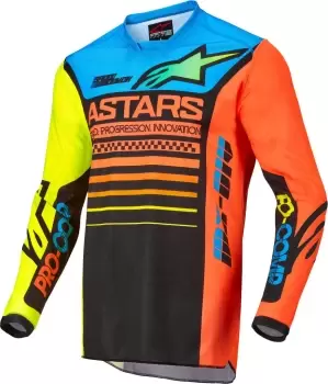 image of Alpinestars Racer Compass Motocross Jersey, black-yellow, Size L, black-yellow, Size L