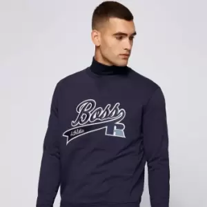 Image of BOSS X Russell Athletic Mens Stedman Sweatshirt - Navy - L